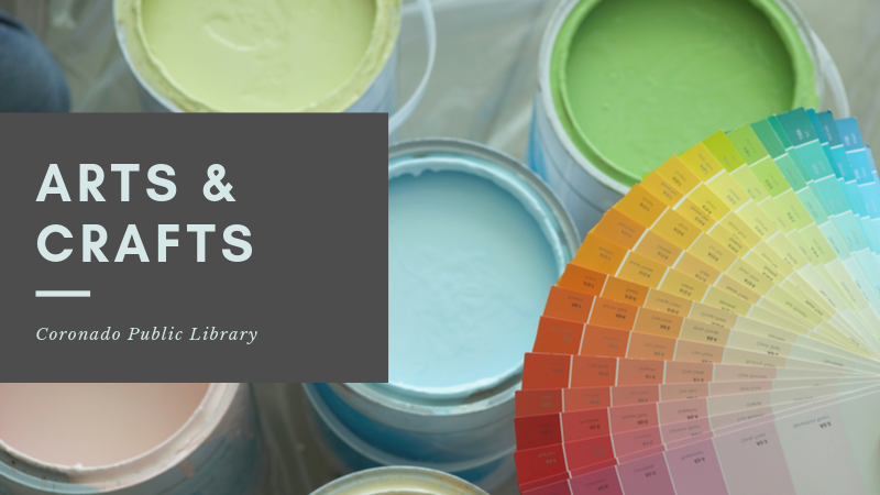 Arts and Crafts banner graphic with paint buckets and color swatches