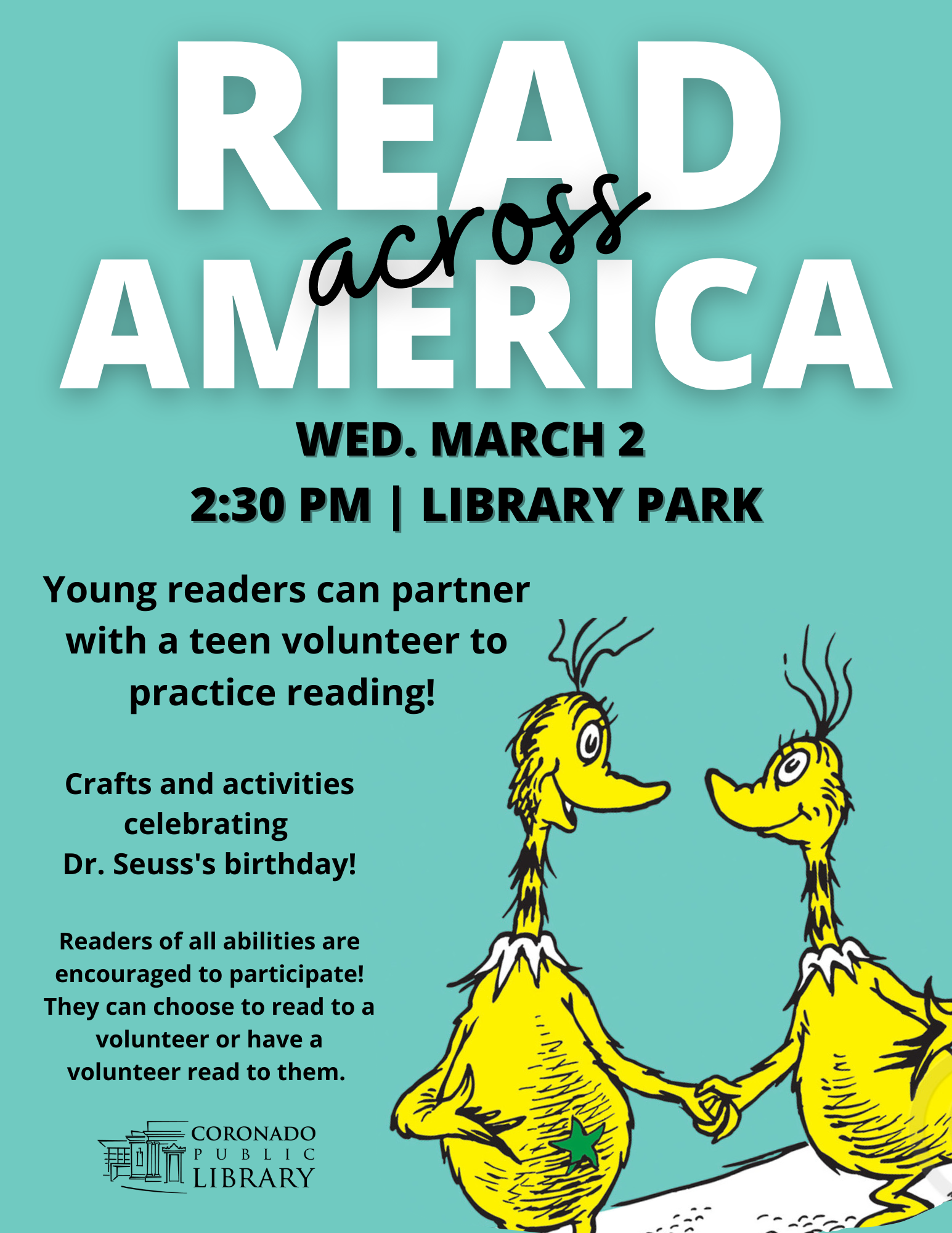 Read Across America Day flyer with Sneetches