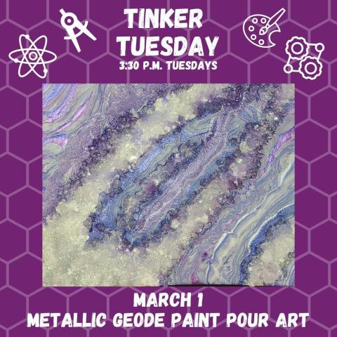 Metallic Geode Paint Pour Art