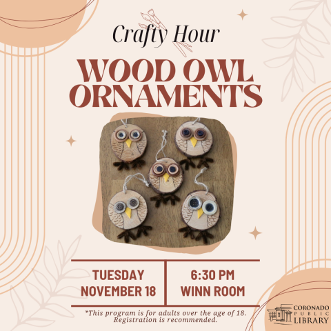 Wood Owl Ornaments