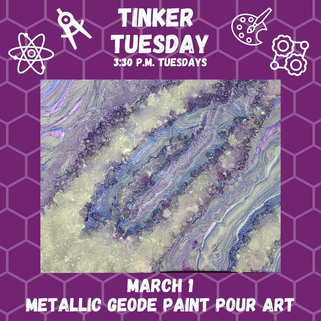 Metallic Geode Paint Pour Art