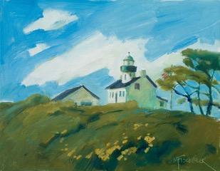 A painting of the “Old Point Loma Lighthouse” by Peggy Fischbeck