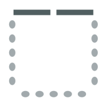 chairs against walls room setup icon with chairs placed along walls